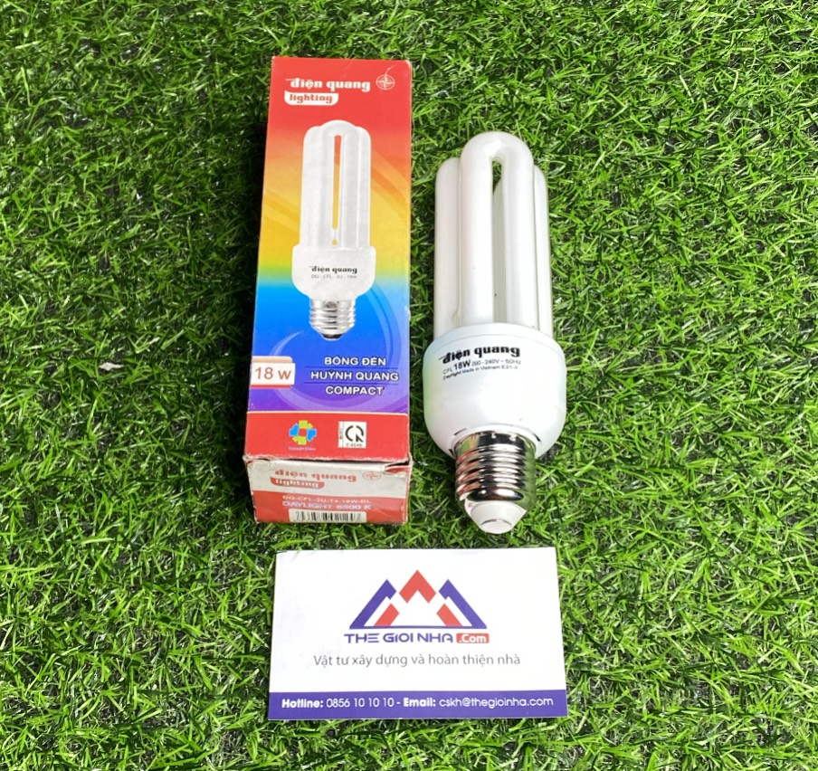 Bóng đèn huỳnh quang 18W Điện Quang ĐQ-CFL-3U-T4-18W-DL, ánh sáng trắng