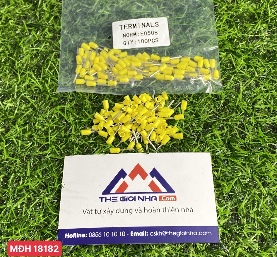 Đầu cos pin rỗng E0508 tiết diện cáp sử dụng 0.5mm2