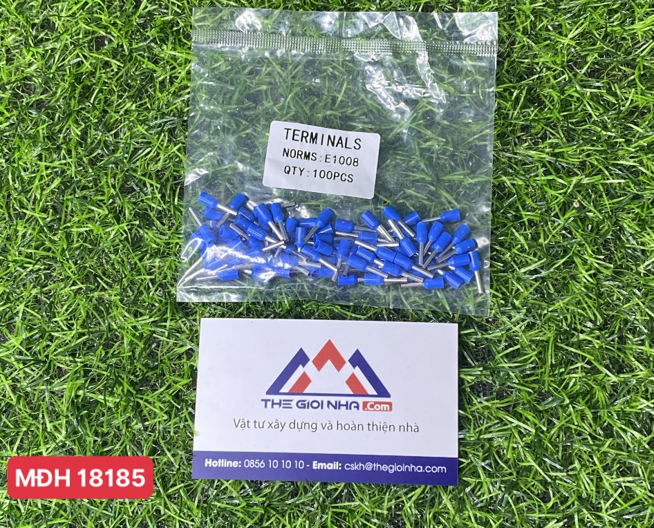 Đầu cos pin rỗng E1008 tiết diện cáp sử dụng 1mm2