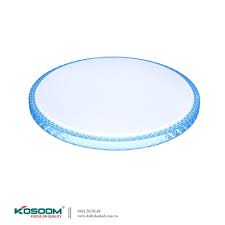 Đèn led ốp trần pha lê viền xanh 36W D500*H77, Kosoom OP-KS-PLX-36-DM, ánh sáng đổi màu