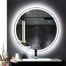 Gương tròn, led phun cát trong có cảm ứng, gương bỉ, D60, led màu trắng