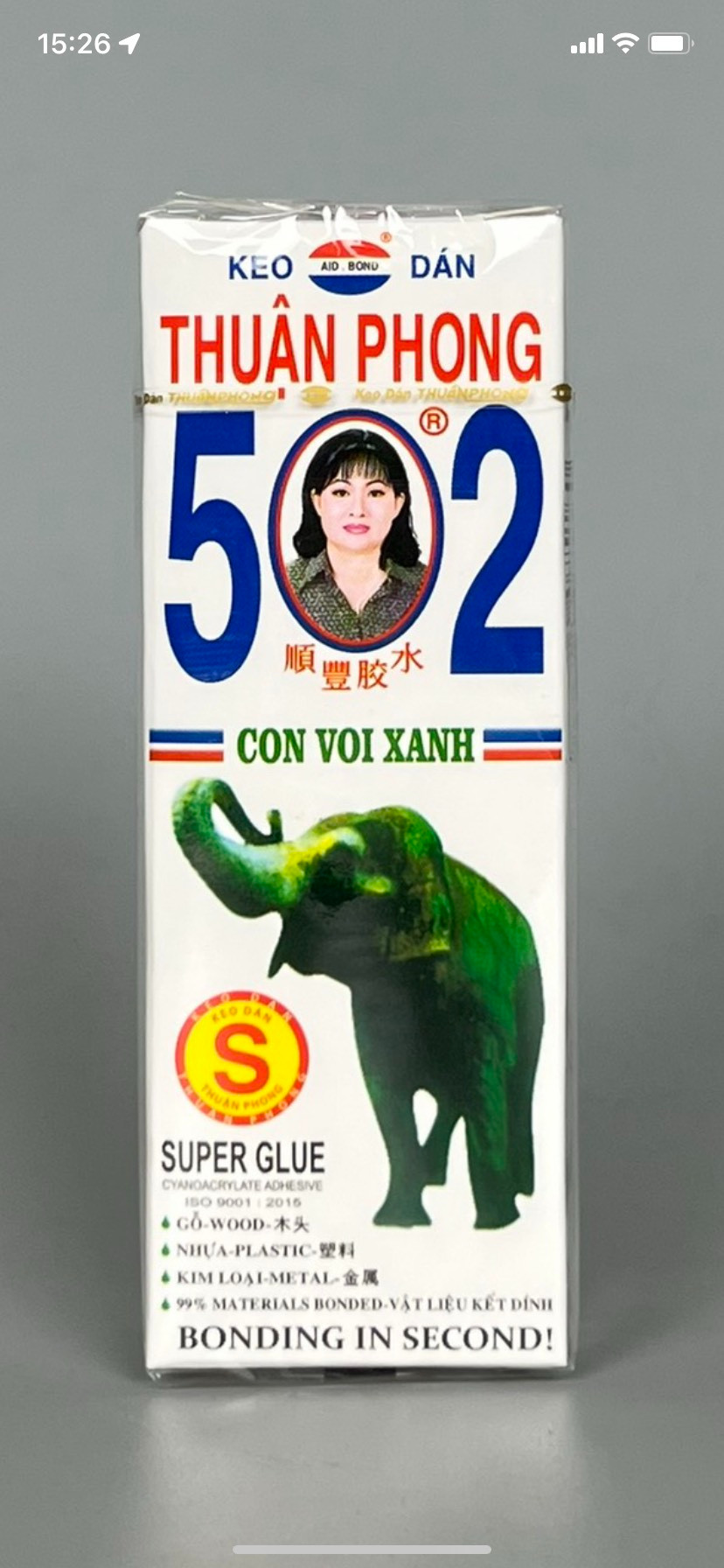 Keo dán sắt 502 Con Voi, size S