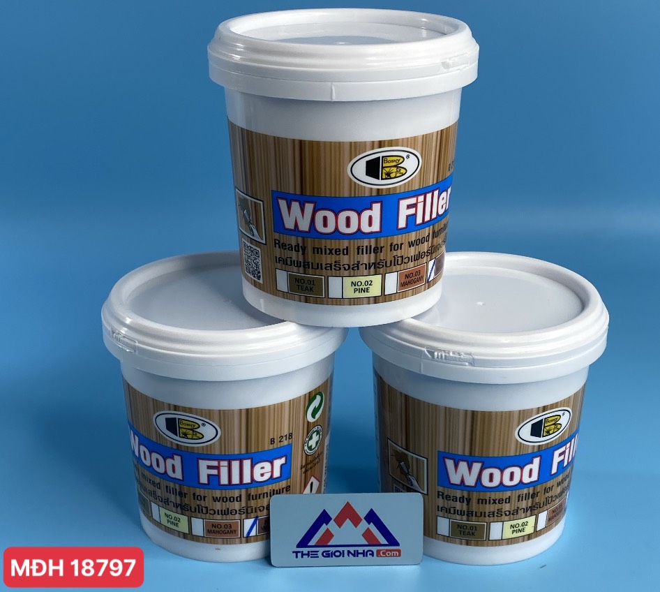 Bột Trét Gỗ Wood Filler Bosny Walnut 0,5kg 12 hộp/ thùng