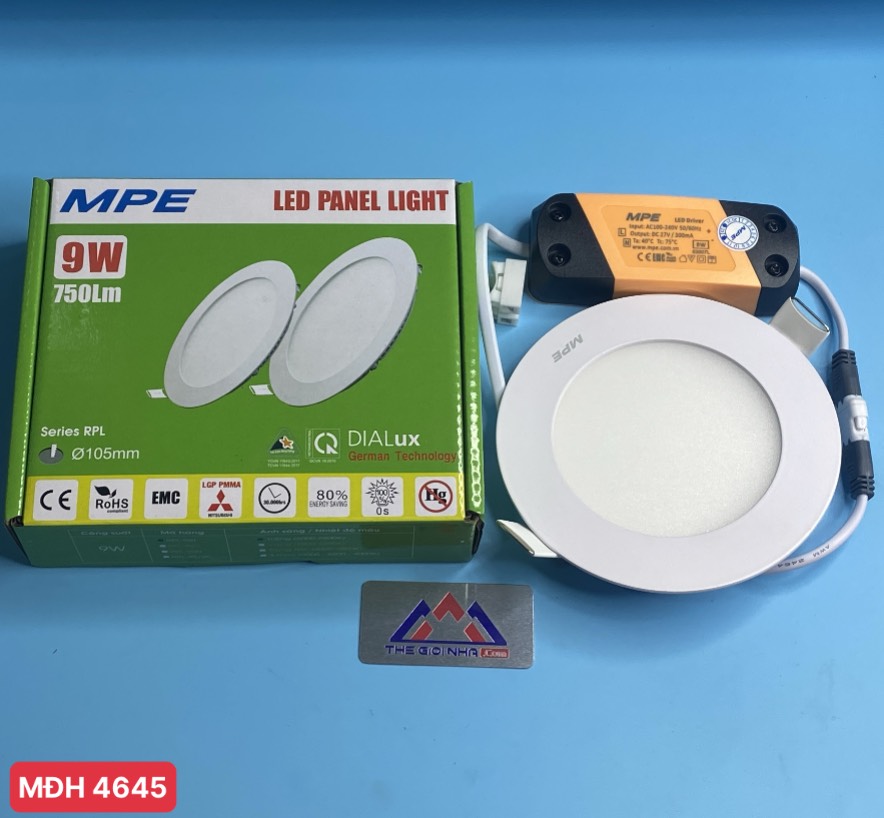 Đèn Led panel âm trần tròn 9W MPE RPL-9ST ánh sáng trắng, KT Þ120x22 mm, đục lỗ Þ105 mm