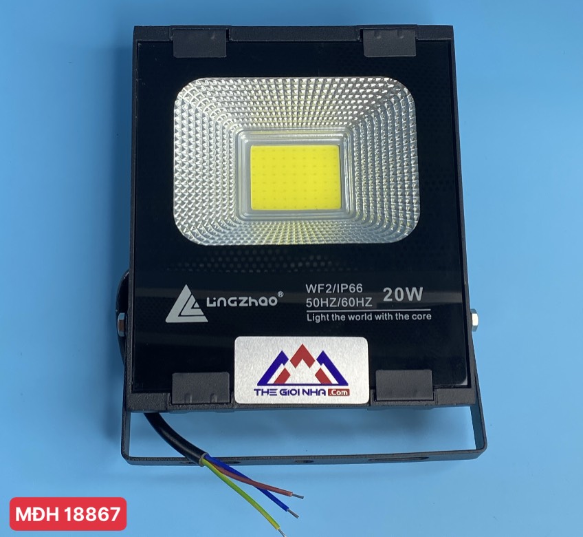 Đèn pha led 20W Lingzhao DPL-002-1, ánh sáng trắng, Kích thước hộp màu 166*48*220