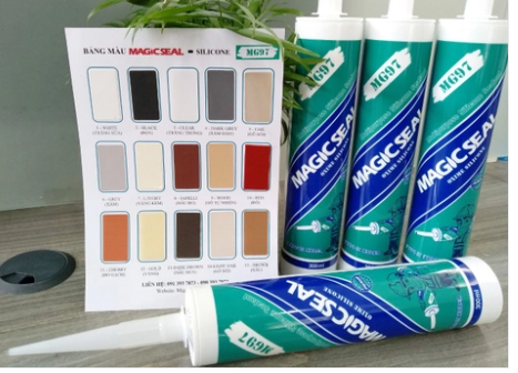 Keo silicone KCC MG97, 300ml màu gỗ tự nhiên số 9, thùng 25 chai