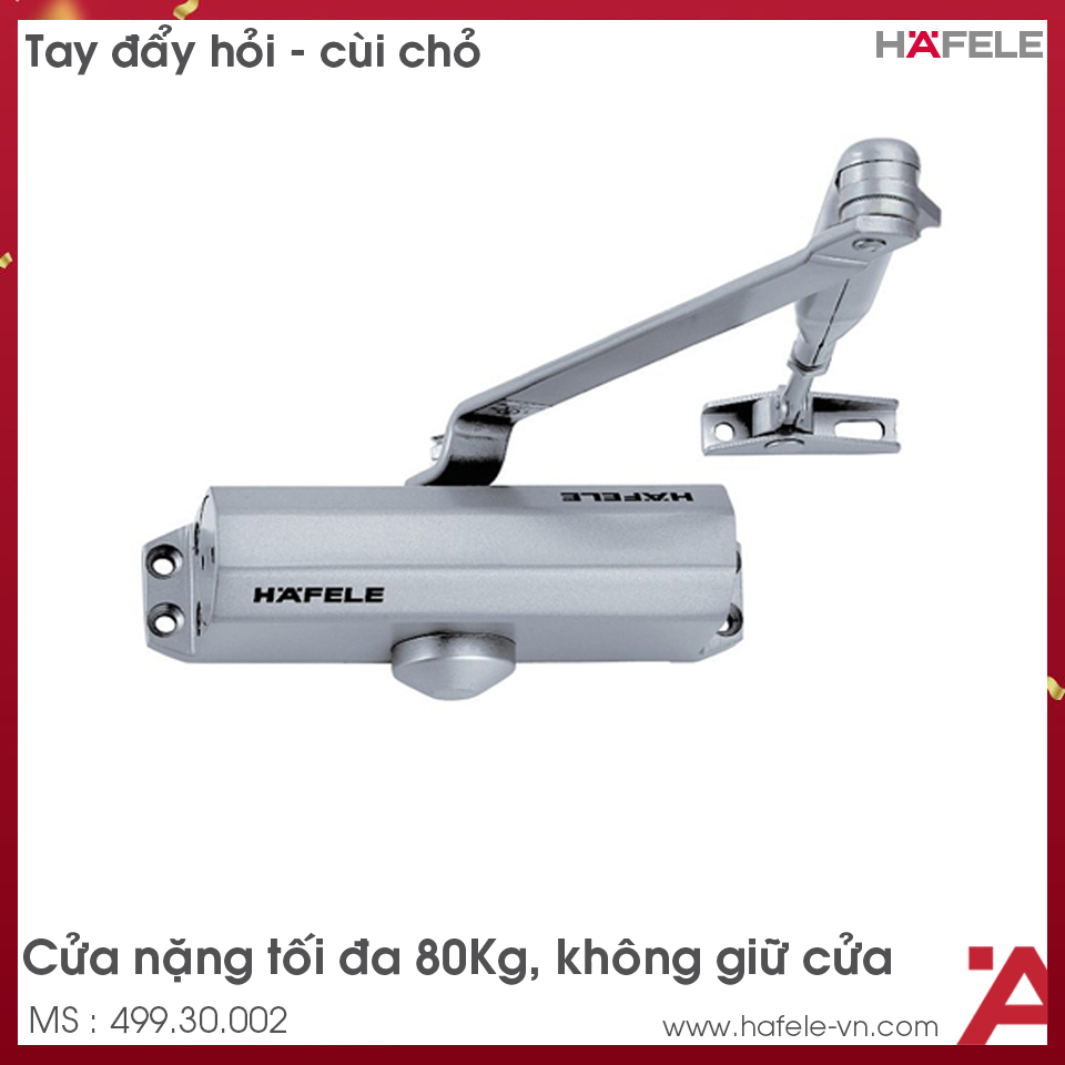 Thiết Bị Đóng Cửa Tự Động 80Kg Hafele 499.30.002, không có chức năng giữ cửa