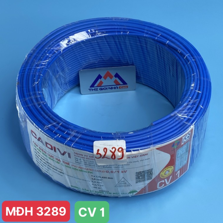 Dây cáp điện Cadivi CV 1, màu xanh, cuộn 100 mét