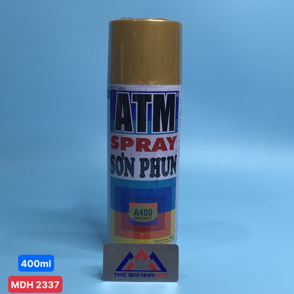 Sơn xịt ATM A400 xe mô tô màu vàng đồng 400ml, 12 chai/ 1 thùng