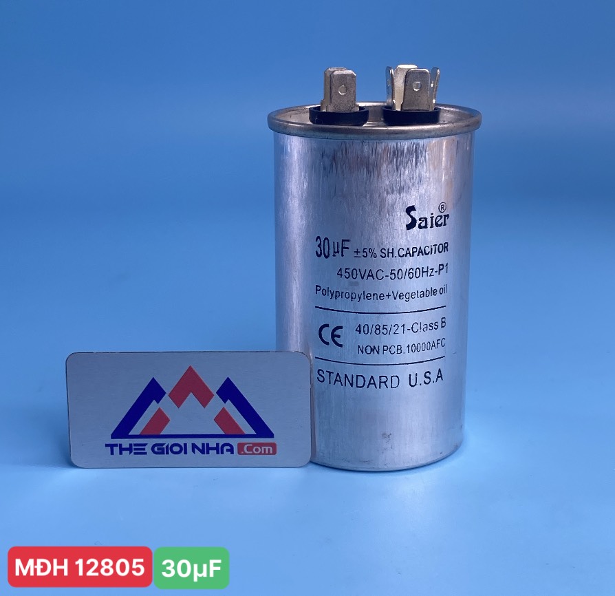 Tụ nhôm Saier CBB65 30µF dành Cho Máy Lạnh