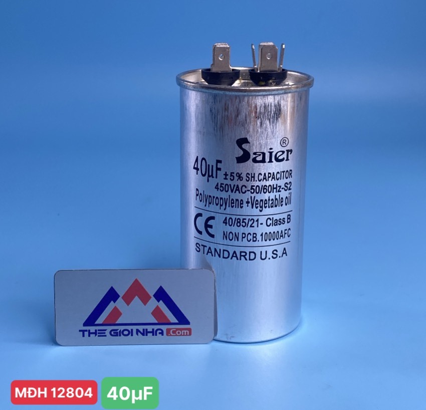 Tụ nhôm Saier CBB65 40µF 450VAC