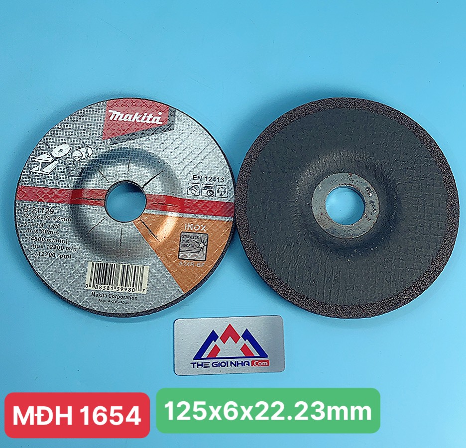 Đá mài inox 125mm Makita B-21129, kích thước 125x6x22.23mm