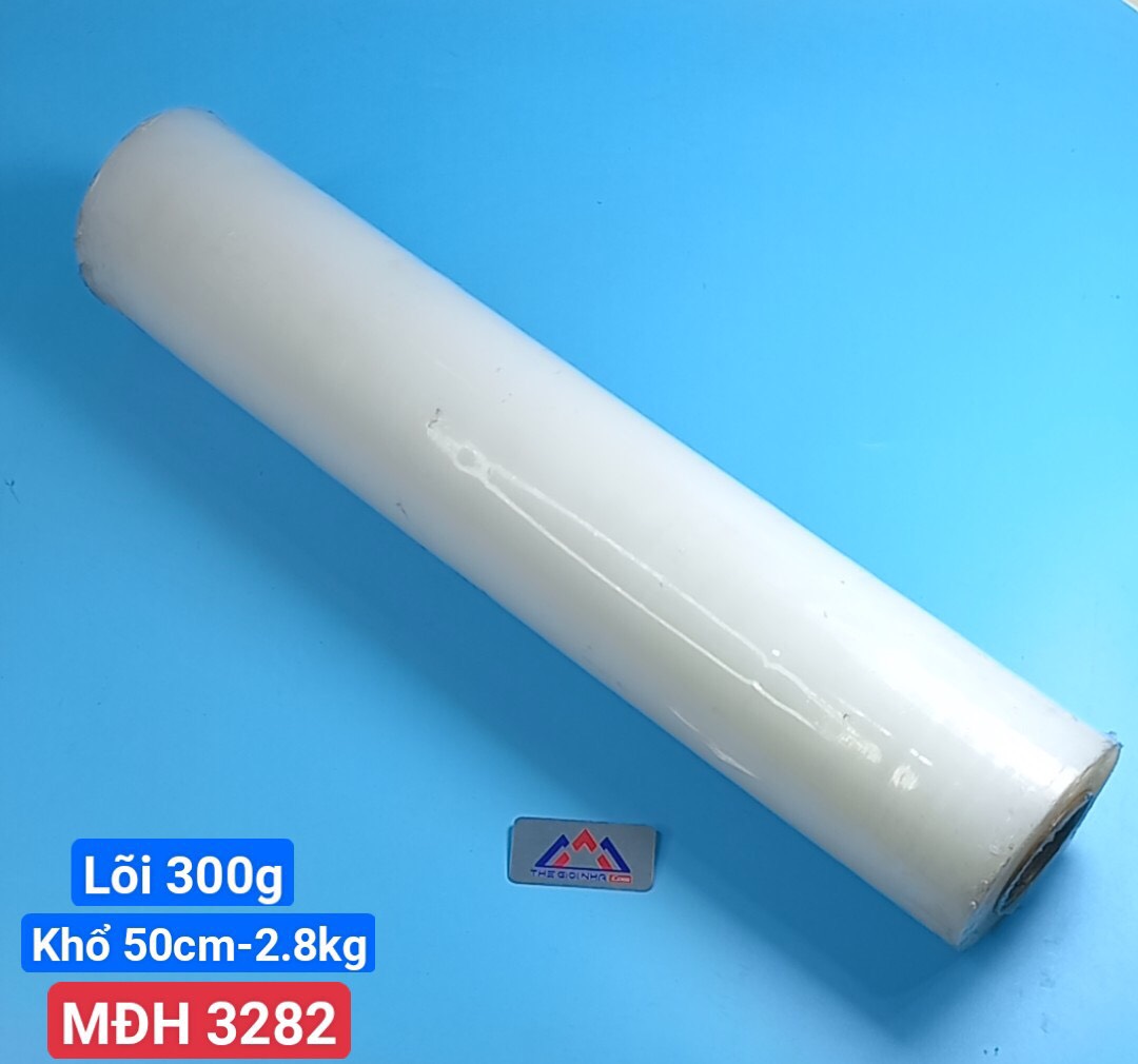 Màng PE quấn tay khổ 50cm, trọng lượng 2.8kg, bao gồm lõi 300g, đóng gói: 6 cuộn/ thùng
