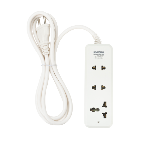Ổ cắm lõi sứ chống cháy Sopoka 3C1-5, dây 4.5m