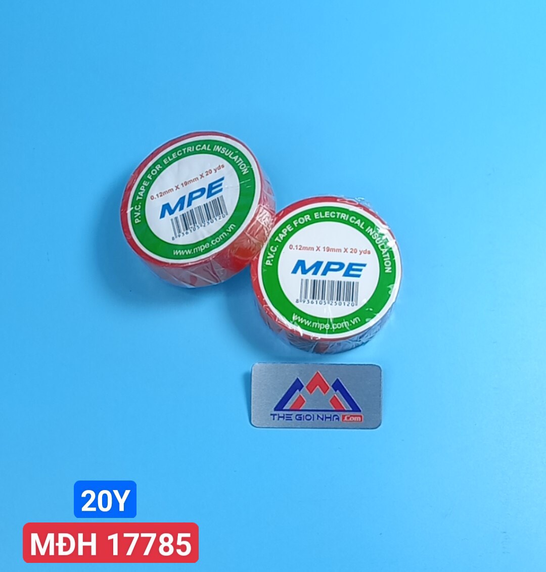 Băng keo điện MPE BKR-20 màu đỏ 20 yard
