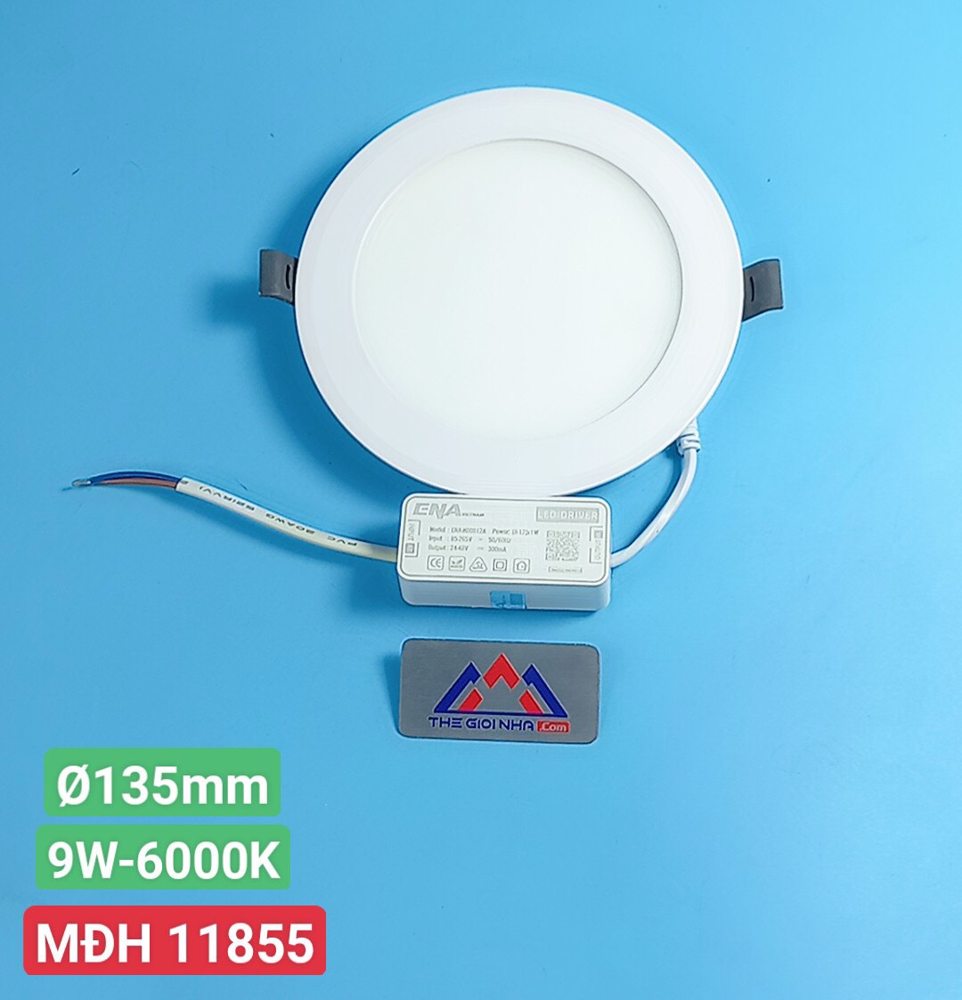 Đèn led âm trần siêu mỏng 9W Ø135 AL series ENA ATL09-150/SE(T), ánh sáng trắng