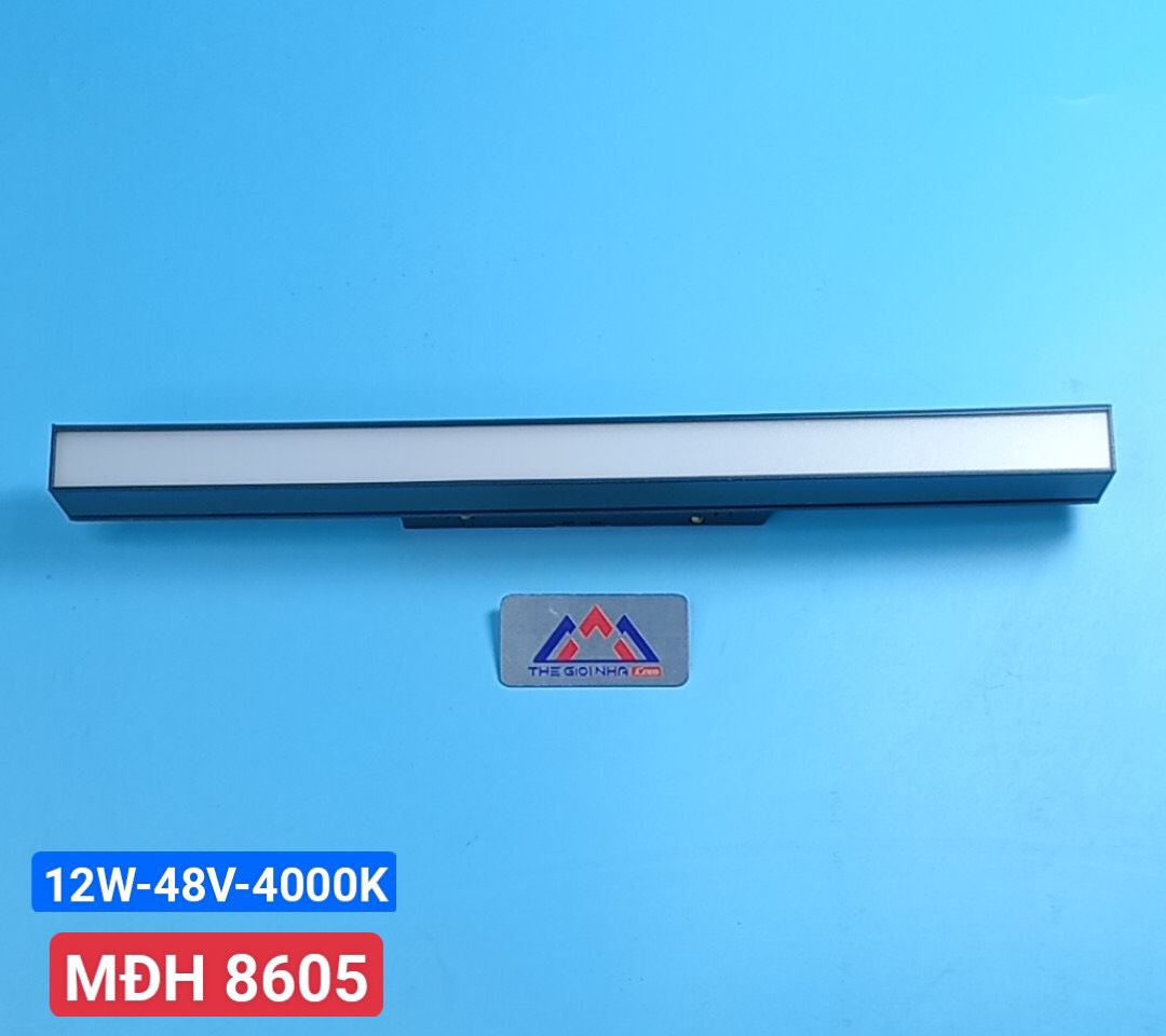 Đèn led ray nam châm tản quang vỏ màu đen, 12W 48V 4000k