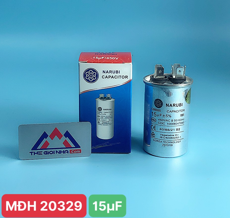 Tụ nhôm CBB65 15µF (400VAC) dành Cho Máy Lạnh