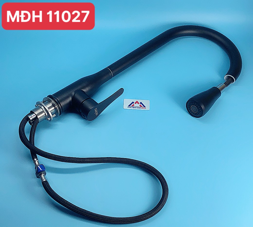 Vòi rửa bát nóng lạnh, rút, màu đen MC-1212H Luco