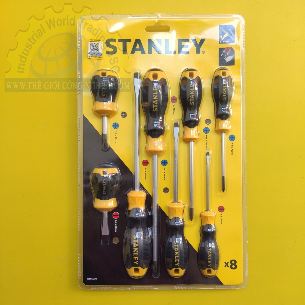 Bộ tuốc nơ vít dẹp và bake STANLEY STMT66673, 8 cây