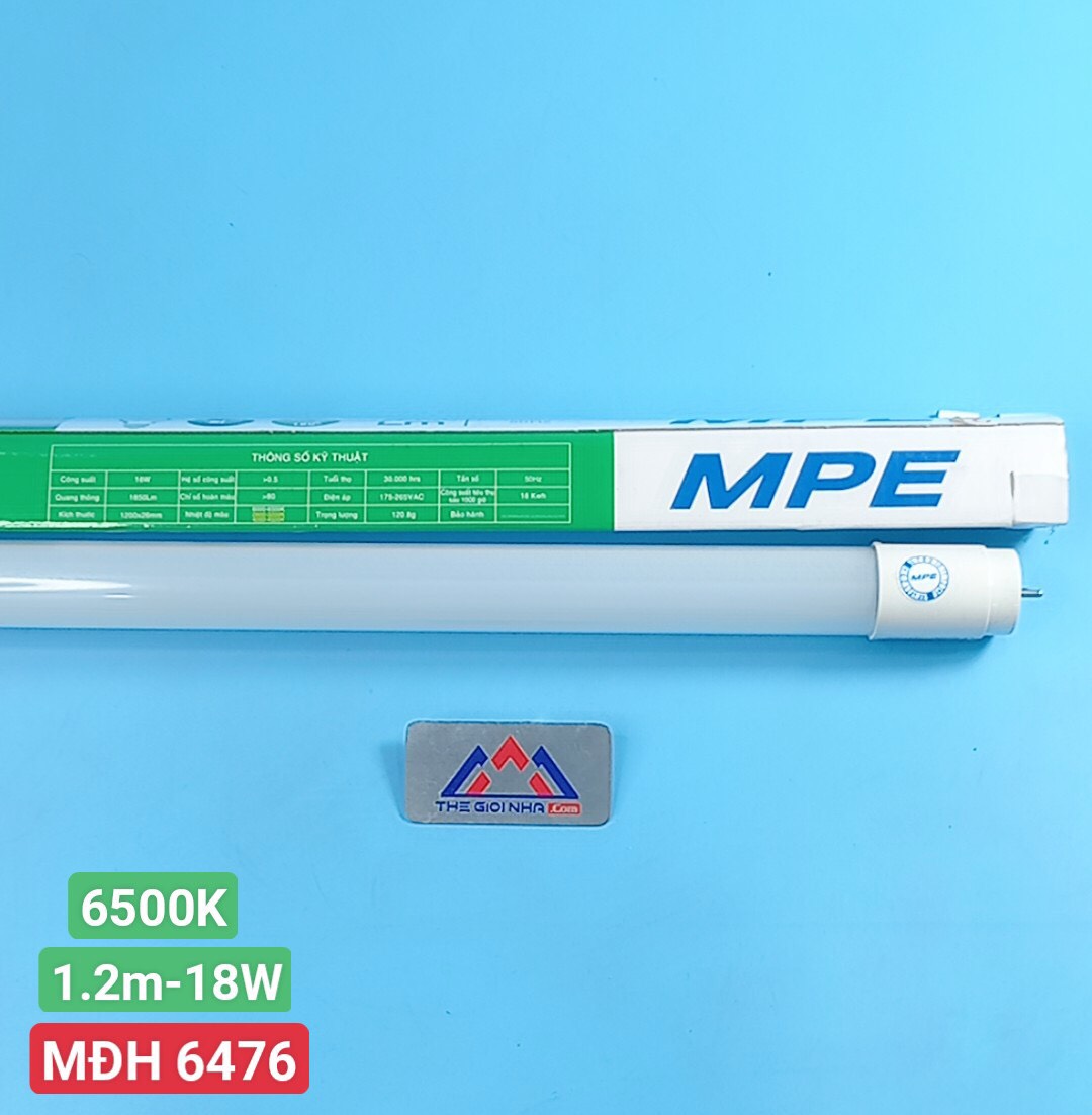 Bóng đèn Led tube nhựa nano+PC MPE 18W, 1200 x 26mm - NT8-120T ánh sáng trắng