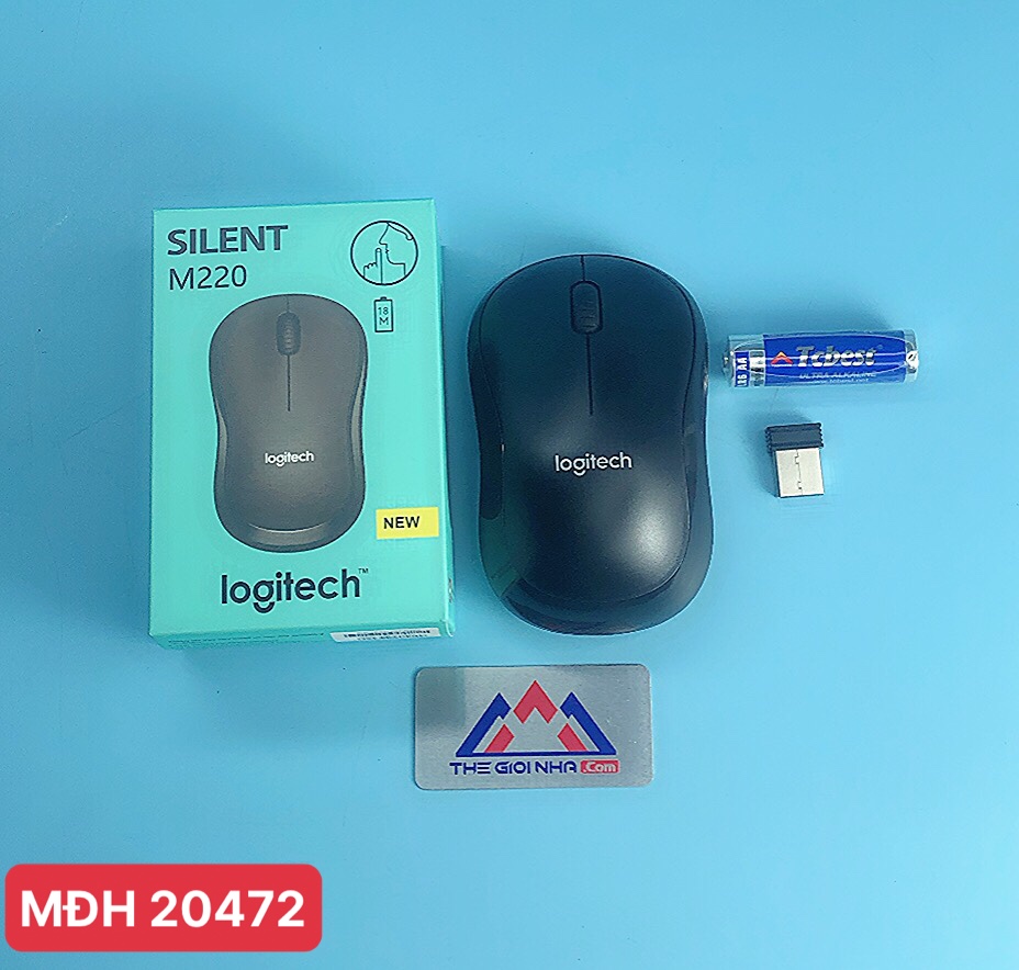 Chuột không dây Logitech M220 màu đen, hàng thường