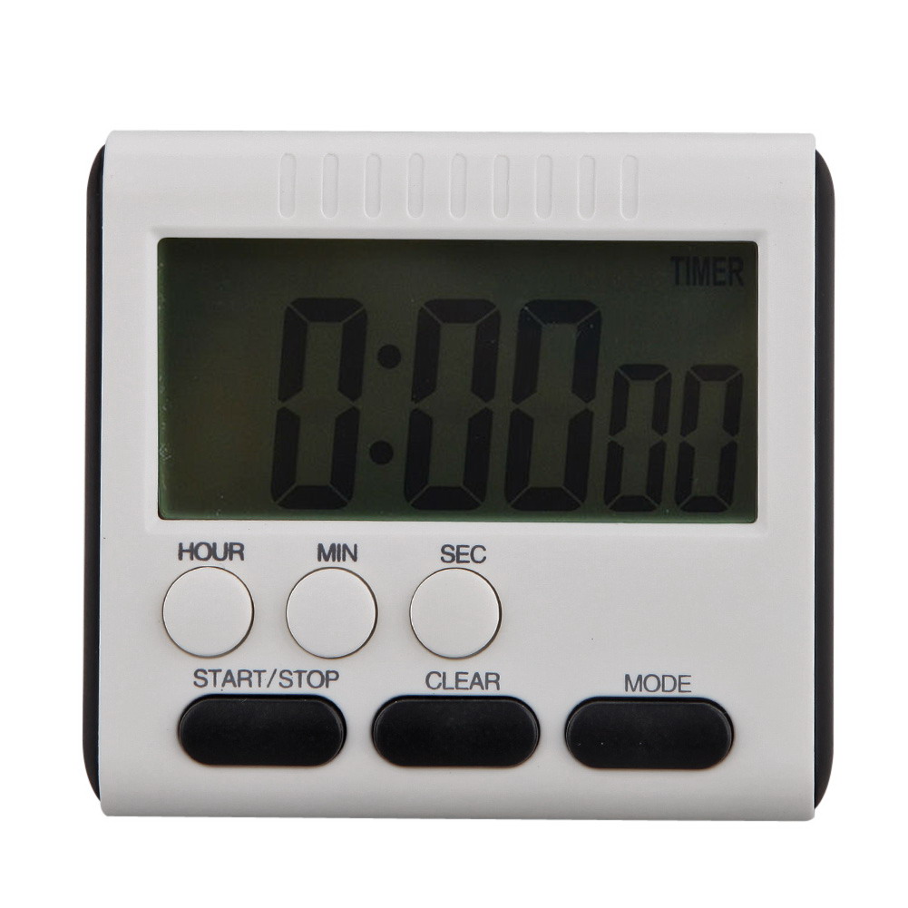 Đồng hồ bấm giờ đếm ngược điện tử mini V3 Kích thước : 80 x 73 x 20 mm Kích thước màn hình: 63 x 29 mm Màu đen