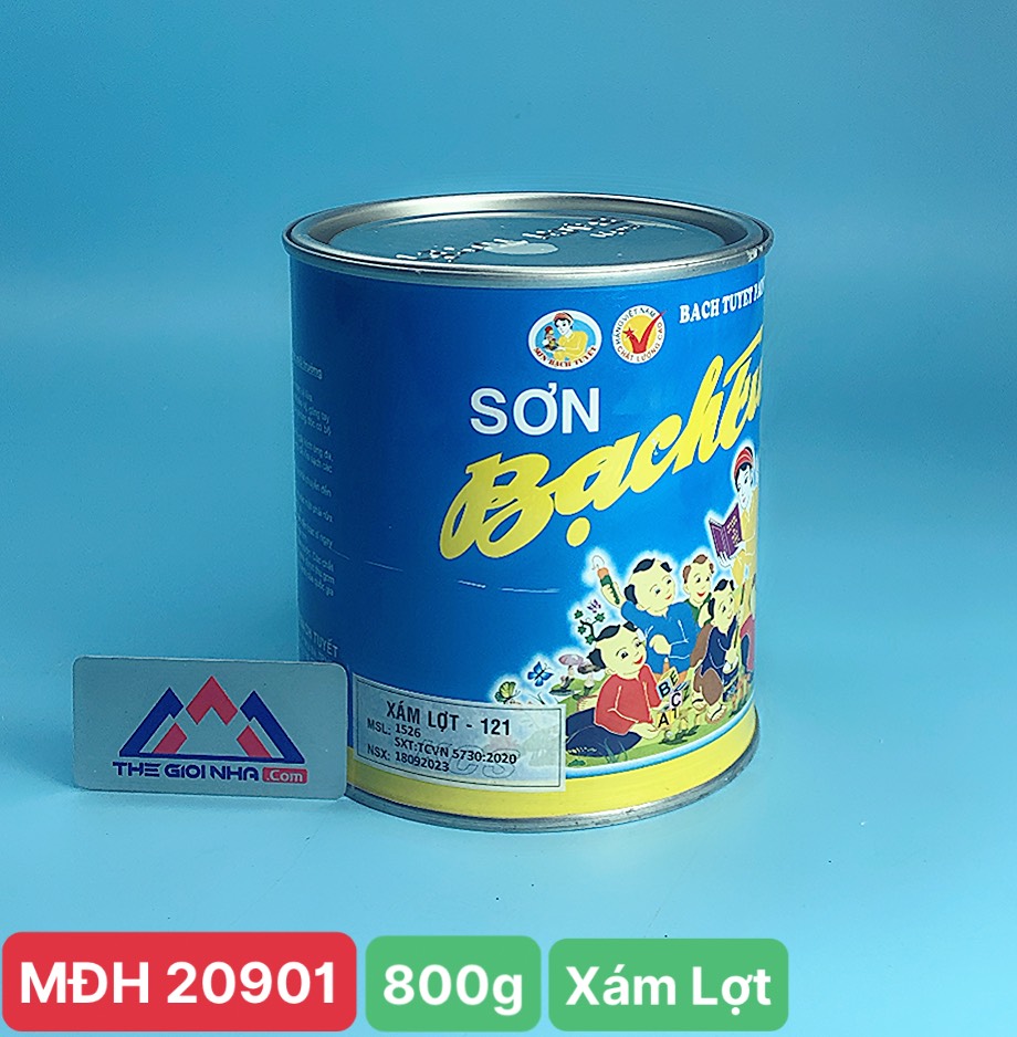 Sơn dầu Bạch Tuyết màu xám lợt 121, hộp 0.8kg