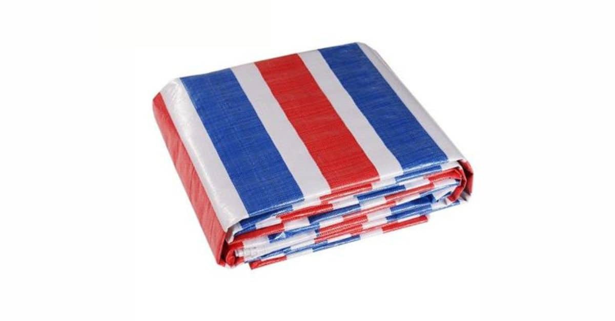Bạt sọc kẻ 3 màu, bạt kẻ xây dựng, bạt che công trình, kích thước 4m x 50m
