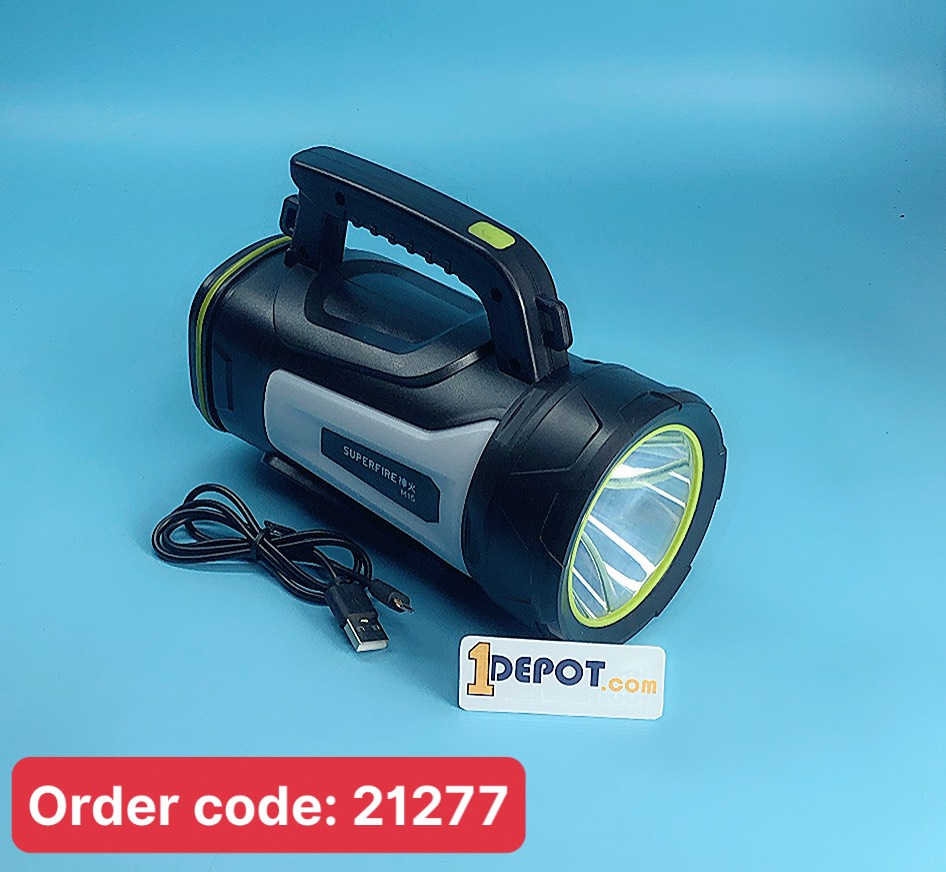 Đèn pin siêu sáng xách tay Supfire M15, chiếu xa, kiêm sạc dự phòng