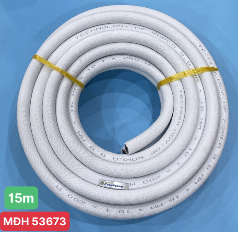 Gen cách nhiệt đôi 10/16 cho ống đồng máy lạnh (1 cuộn/15m)
