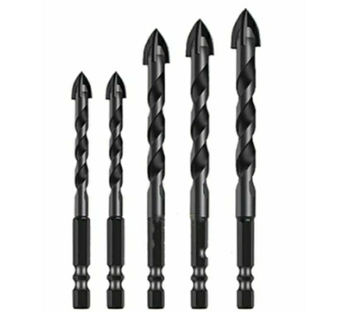 Mũi khoan đa năng 4 cạnh màu đen 8 ly (8mm) chuôi lục giác. (1 hộp/5 cái)
