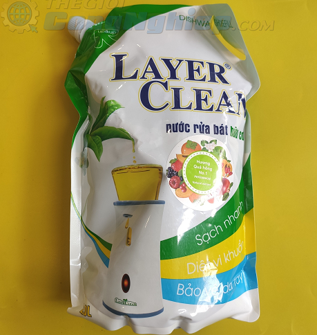 Nước rửa bát hữu cơ LAYERCLEAN, dung tích 2L, hương quả hồng