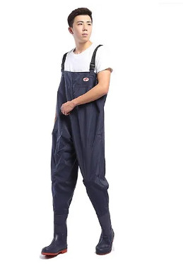 Ủng yếm size 43 dày 0.65mm dài 138cm màu xanh dương