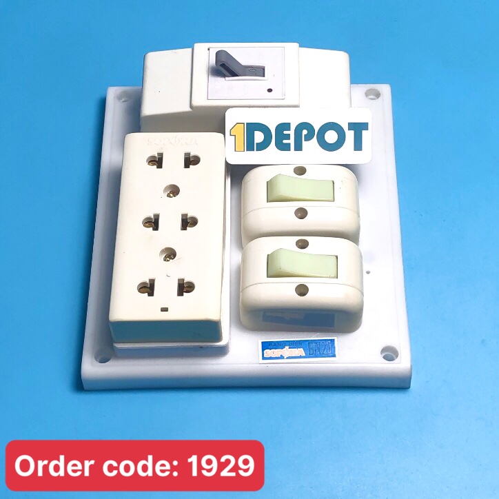 Bảng điện nổi Sopoka BN21, gồm 3 ổ cắm, 2 công tắc,1 cầu giao