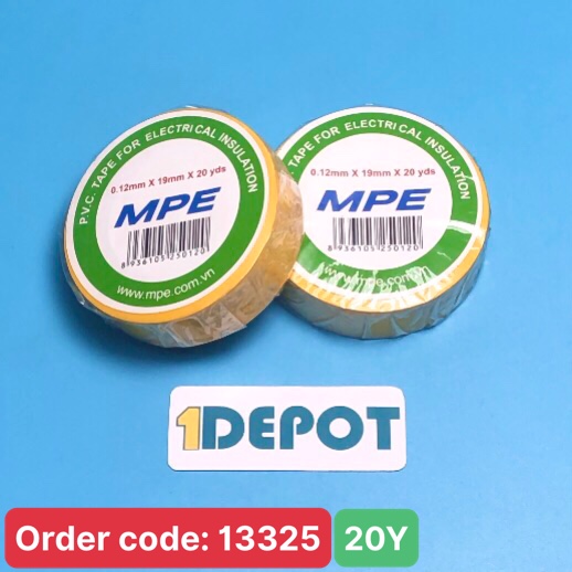 Băng keo điện MPE 0.12mmx19mmx20yds màu vàng