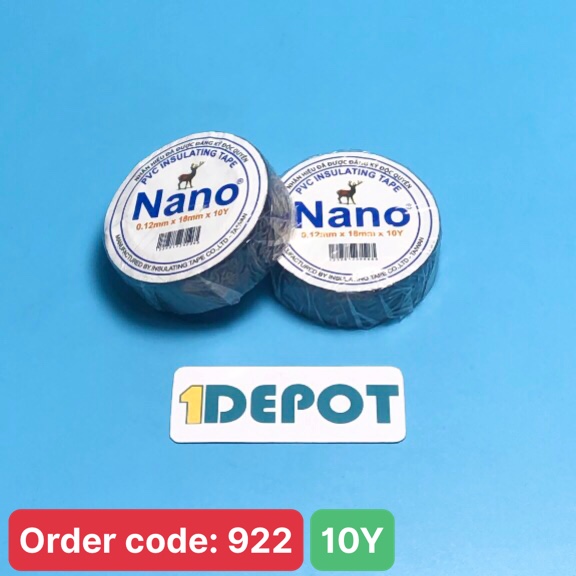 Băng keo điện nano màu đen 10 yard, 10 cuộn/ cây