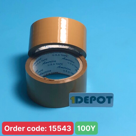 Băng keo vàng đục 100 Yard, lõi 5ly x 48mm x 1.4kg, 6 cuộn/ cây