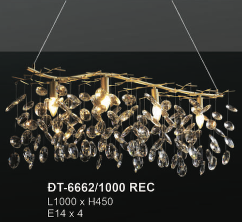 Đèn chùm Andora ĐT-6662/1000 RD L1000*H450, E14x4