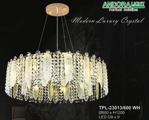 Đèn chùm Andora TPL-23013/600WH Ø600*H1200, LED G9x9, màu trắng
