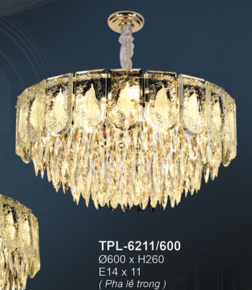 Đèn chùm Andora TPL-6211/600 Ø600*H260, E14x8, pha lê trong