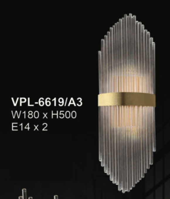Đèn gắn tường VPL-6619/A3 W180*H500, E14x2