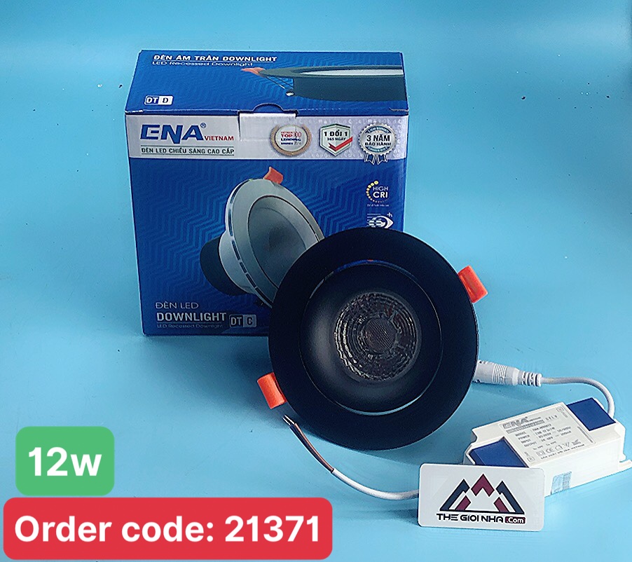 Đèn led chỉnh hướng màu đen 12W Ø115 DCE series ENA DCE12-115/CB(N), ánh sáng trung tính