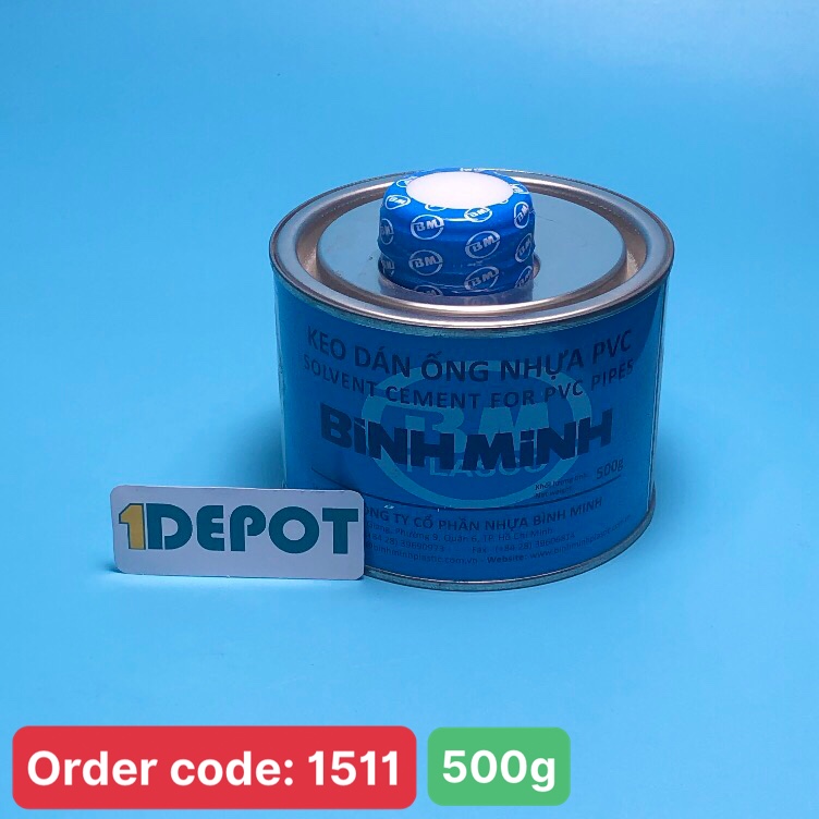 Keo dán ống nhựa cứng PVC BÌNH MINH, khối lượng 500g