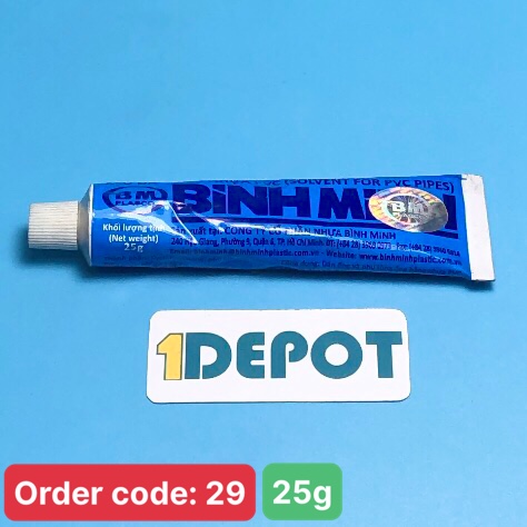 Keo dán ống nhựa PVC Bình Minh, Tuýp 25G