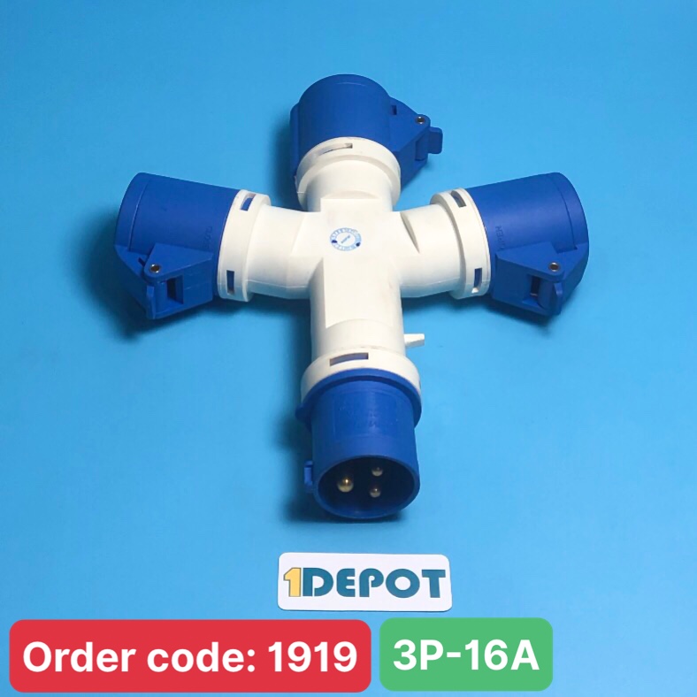 Ổ cắm di động có kẹp giữ dây MPE MPN-1013, 16A-6H/220-250V-2P+E-IP44
