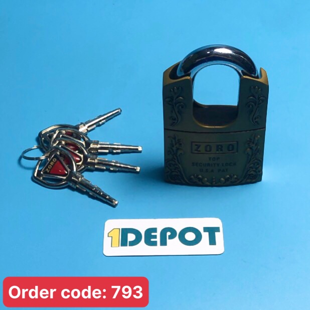 Ổ khoá bấm bông lúa zoro 6 phân chống cắt, chìa kiếm xoay 4 chìa