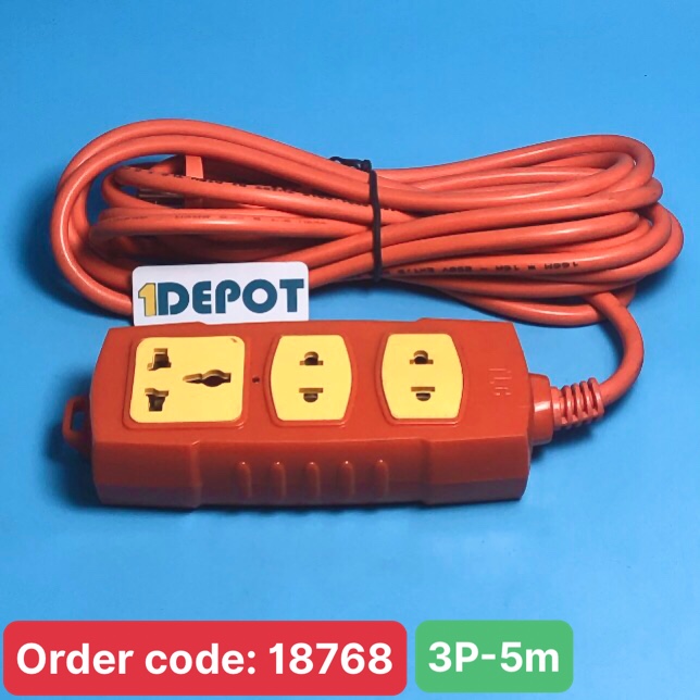 Ổ liền dây siêu tải 3500W 3 lỗ cắm, dây dài 5 mét 2D1, TLC-OSL5-2D1-3500W TLC