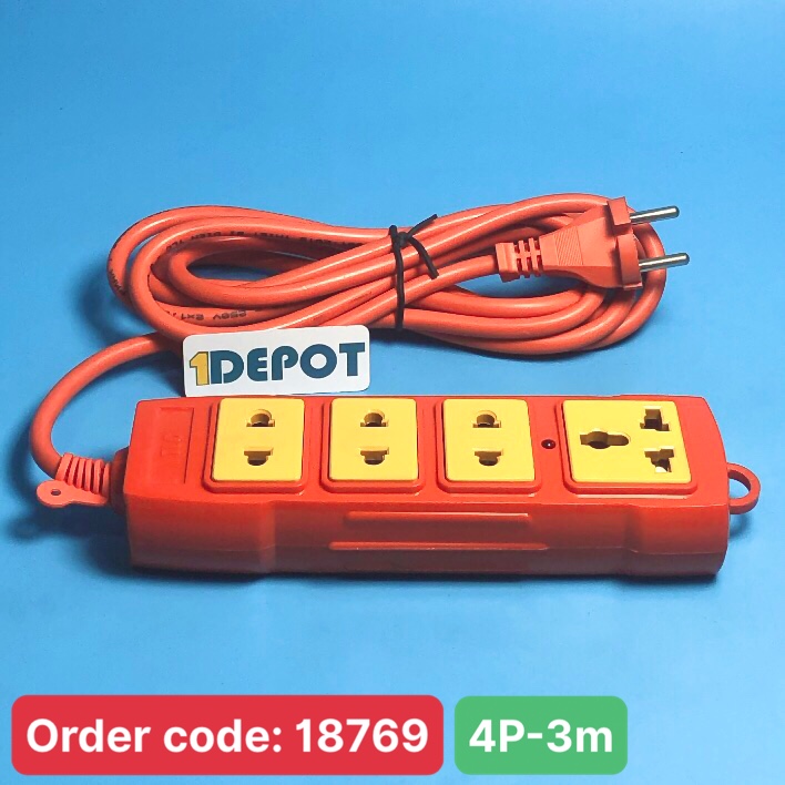 Ổ liền dây siêu tải 3500W 4 lỗ cắm, dây dài 3 mét 3D1, TLC-OSL3-3D1-3500W TLC