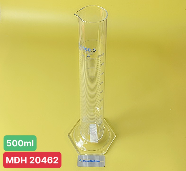 Ống đong thủy tinh Duran 213904403 dung tích 500ml, vạch chia 5ml